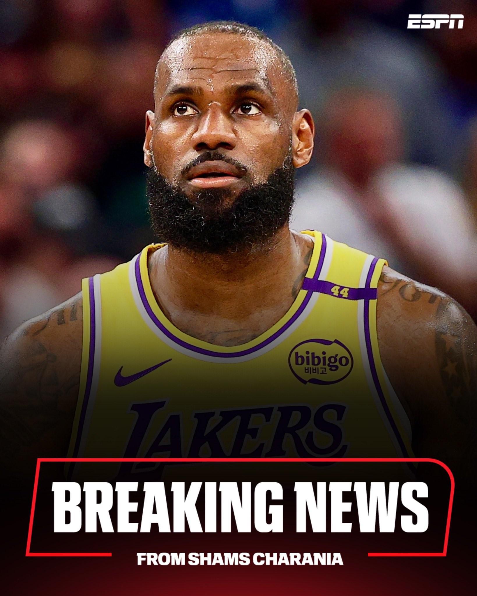 Shams：詹姆斯確認(rèn)今日復(fù)出，將上演生涯第23個(gè)賽季的首秀