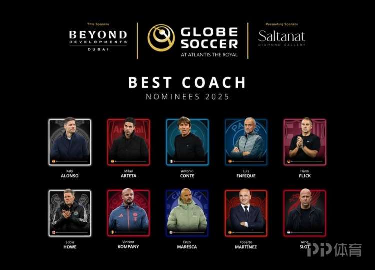 環(huán)足獎(jiǎng)最佳主帥候選：阿隆索、恩里克、阿爾特塔、斯洛特在列